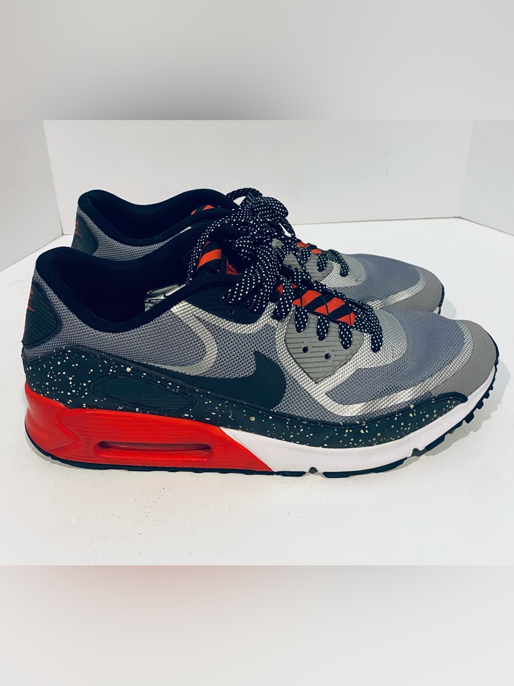 Nike Air Max 90 CMFT PRM Tape Reflect Mens 14 Grey Challenge Red 616317-006